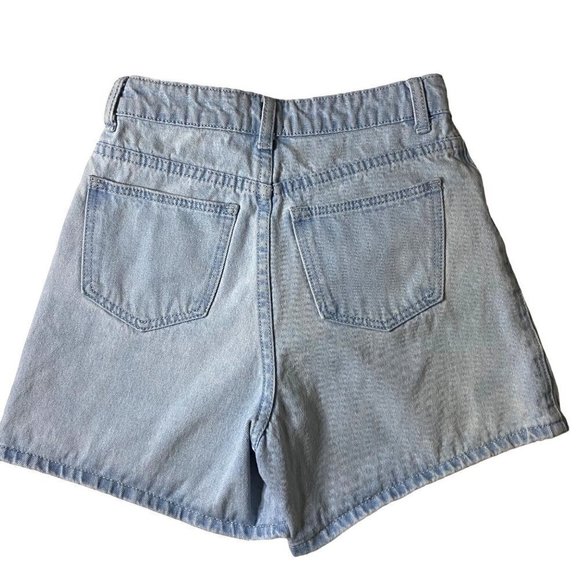 Princess Polly Lightwash Denim High Waisted Mom Short Y2K 90's Women's Size 2 - Picture 3 of 10